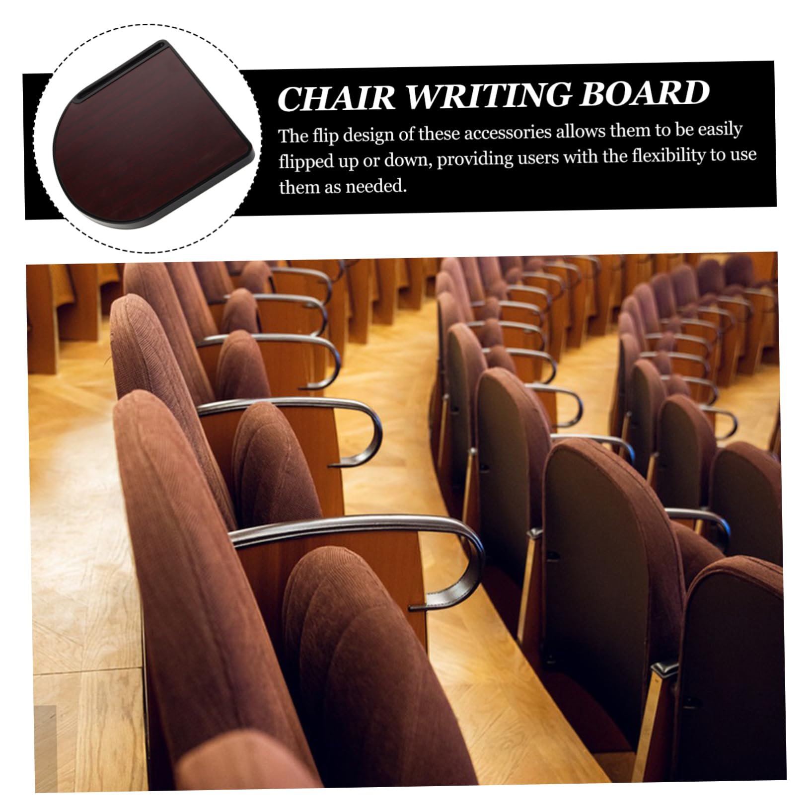 ERINGOGO Document Board for Meeting Chair Side Writing Board Replacement Wood Plastic Easy to Operate Protect Your Files
