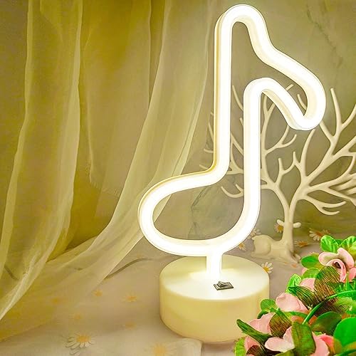 Miniatura 8 de VIFULIN Luces de notas musicales, nota musical, lámpara de neón, luces de notas musicales, letreros de luz de neón, luz LED de nota musical, luces