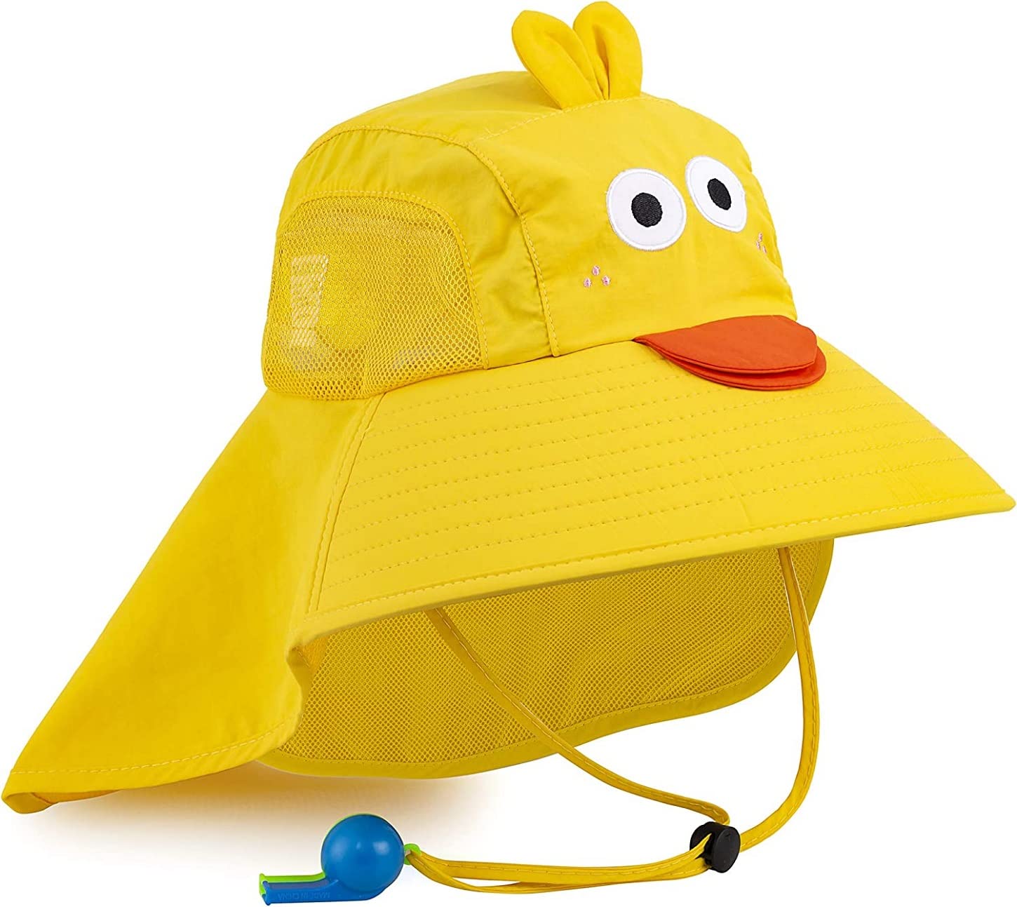 HausFineKids Sun Hat UPF 50+ Boy Girl Protection Hat Wide Brim Beach Hats with Mesh and Adjustable Chin Strap Cartoon Sun Hat Kids 3-12 Years