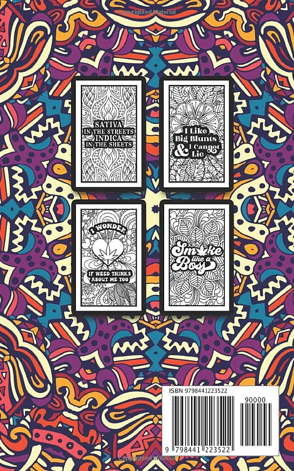 Smoke Like A Boss Cannabis Coloring Book For Adults: Stoner Quotes Coloring Book For Men And Women. Funny Weed Lover Coloring Book For Potheads Portable Pocket Size Marijuana Activity Book image 3