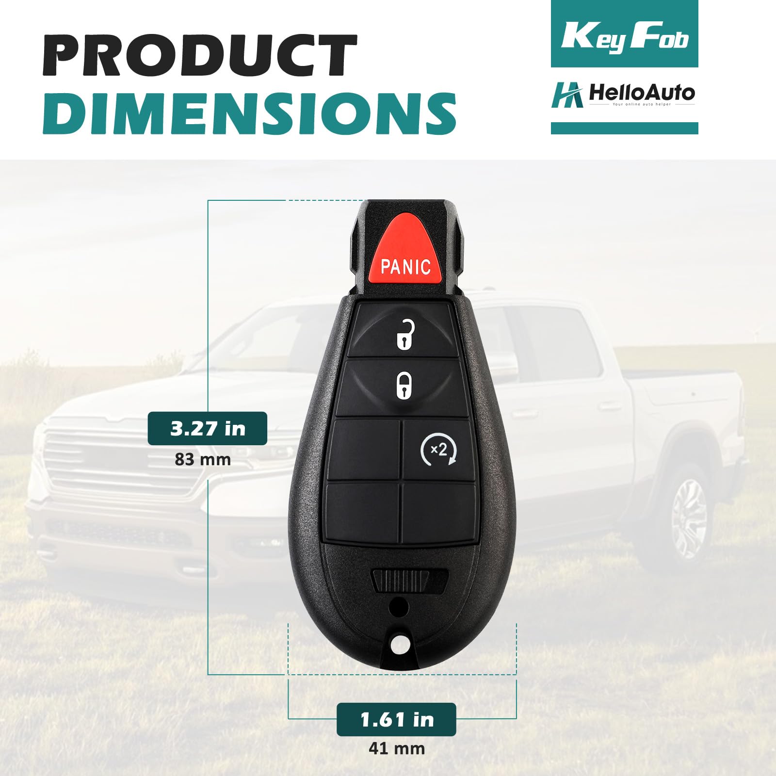 Ram Rho Key Fob GQ4-53T Remote Replacement Key Fob For Dodge Ram 2013-2021 - 2 Pack ...
