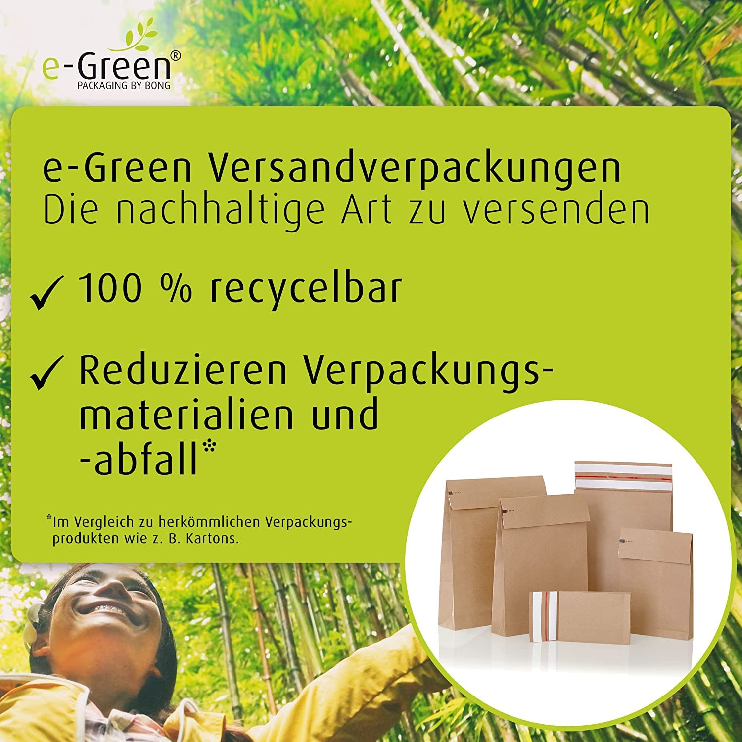 e-Green Faltentasche 350x250x50 mm (250 Stück), haftklebende Faltentaschen mit Klotzboden und Seitenfalte, wiederverwendbare Versandtaschen aus 100% FSC zertifiziertem Kraftpapier, 120g/m²