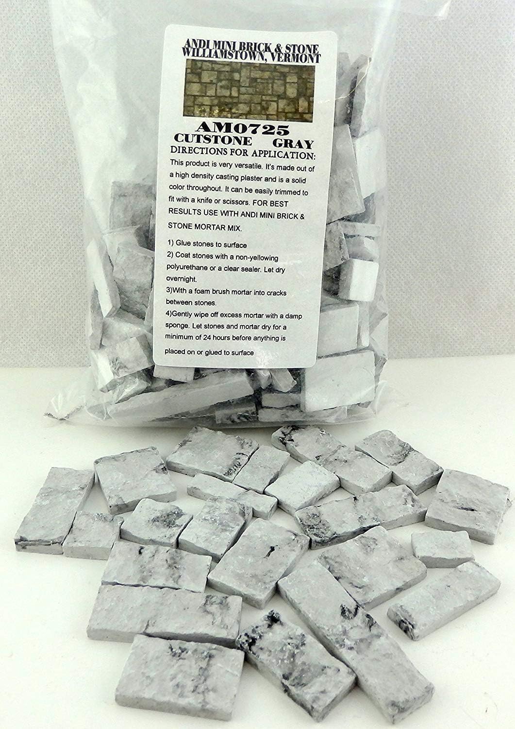 Melody Jane Dolls Houses House DIY Flooring Fieldstone Veneer Brick Cut Stone Pathing Gray Grey