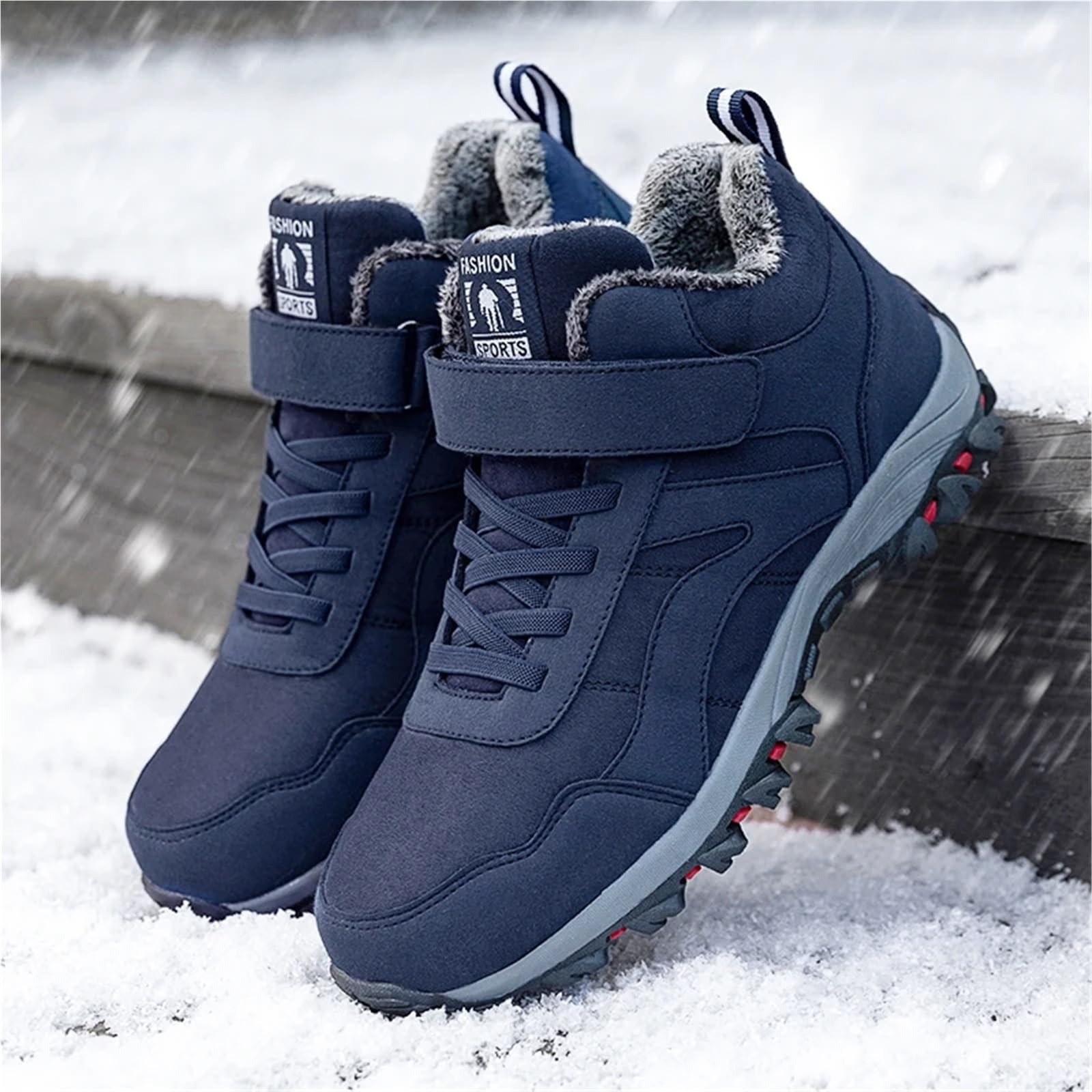 Chaussures d'hiver chaudes for hommes, bottes avec fourrure, pointures 35-45, baskets d'extérieur, bottines Pour le travail, le ski et l'extérieur