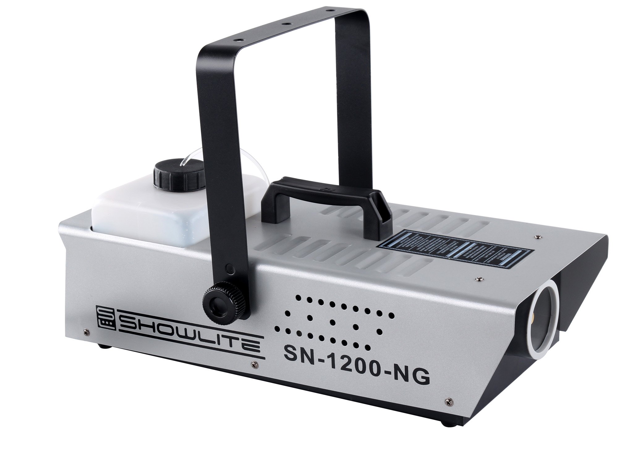 Showlite SN-1200 Nebelmaschine Set (1200 Watt, 350m³ Nebelausstoß/min, 7 Min. Aufwärmzeit, Kabel- und Funkfernbedienung, 5 L Nebelfluid)