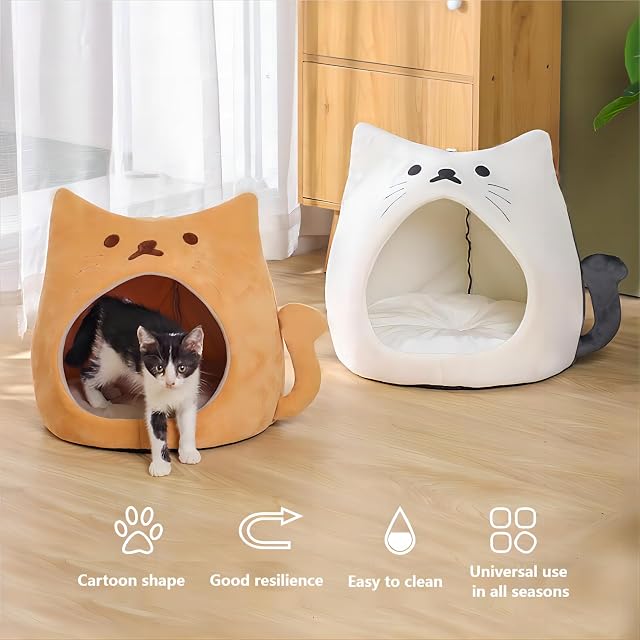 Foto 2 de 7 de Wuudi Cama para Gatos Tipo Cueva Con Cojín Interior Lavable Extraíble