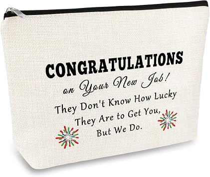 New Job Gift Coworker Leaving Gift Makeup Bag Good Luck Gifts for New Job New Beginnings Gift for Coworker Friends Leader Goodbye Farewell Gift Cosmetic Bag Travel Toiletry Bag Make Up Pouch