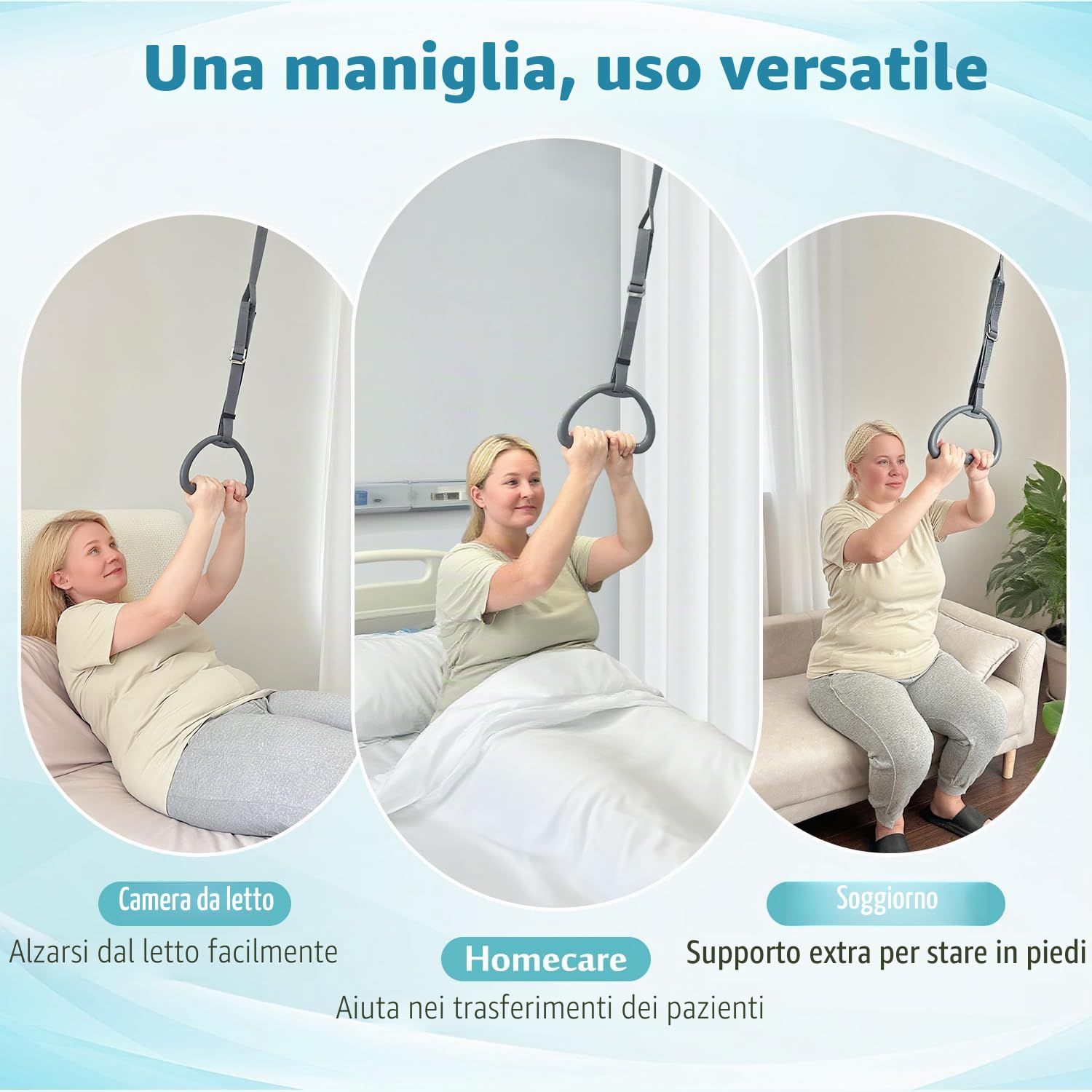 Barra di Sollevamento per Letto per Anziani, Barra di Assistenza per Sollevamento, Trapezio per Letto Ospedaliero per Mobilità e Trasferimento, Barra di Presa a Soffitto, Scala di Supporto per