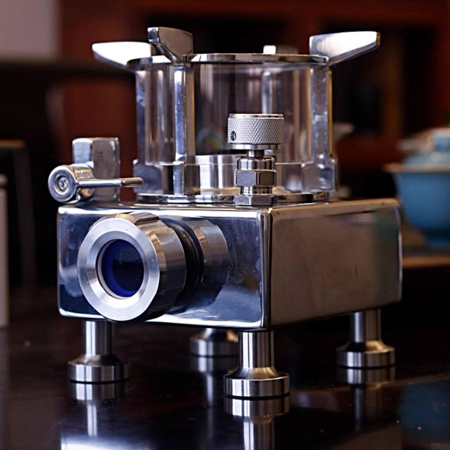 304 Stainless Steel Teapot Warmer Thickened Glass-Covered With Visual Window For Mineral Oil Camping Travel Afternoon Tea