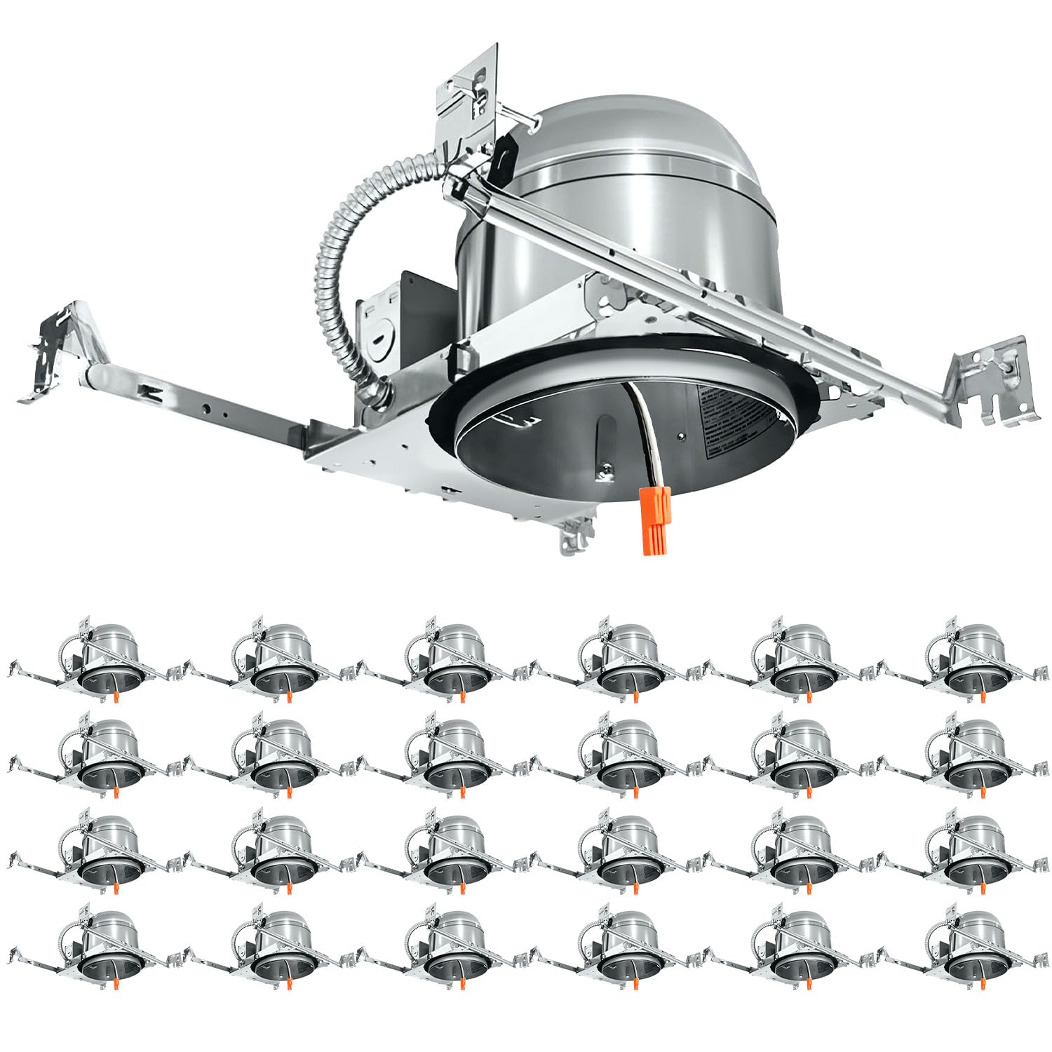 mw 24 Pack 6 inch Recessed Lighting Housing Can Light New Construction, Air Tight Ceiling Can with TP24 Connector 120-277V, IC Rated, UL, ETL Listed