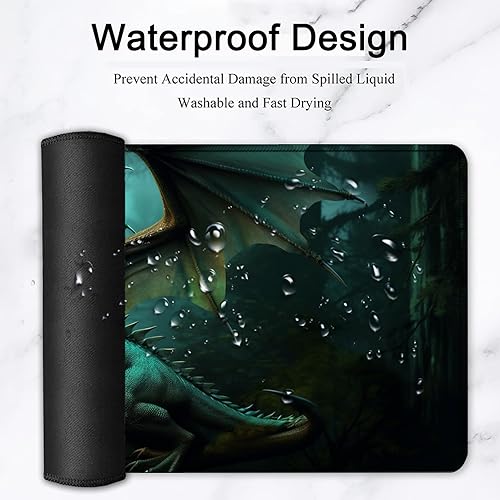 Miniatura 4 de Alfombrilla de mouse grande de 31.5 x 11.8 pulgadas, extendida para juegos con bordes cosidos, protector de alfombrilla de mouse XXL, base de goma