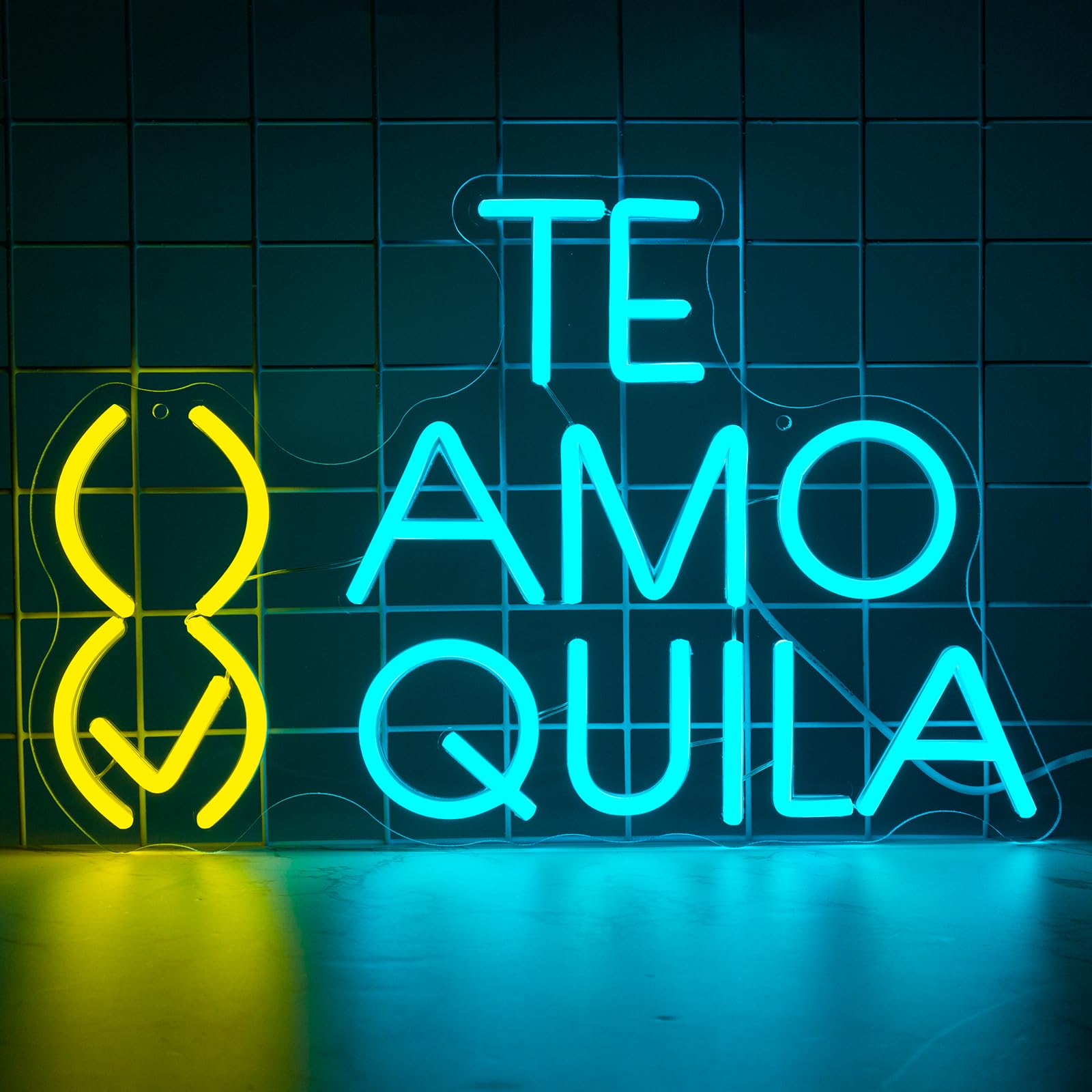 NINSNINT Teamo Tequila Neon Sign, Letter Neon Signs for Wall Decor, LED Lights for Home Bar Bedroom Man Cave Pub Bistro Resturant Party Decorations