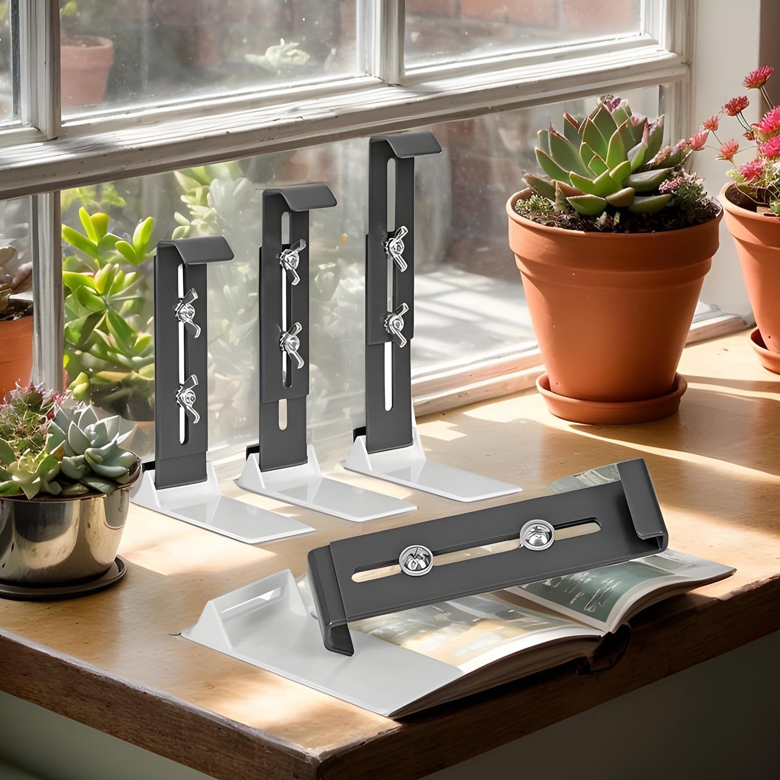 Fensterbank Blumenkastenhalterungen 4-Teiliges Set Verstellbare