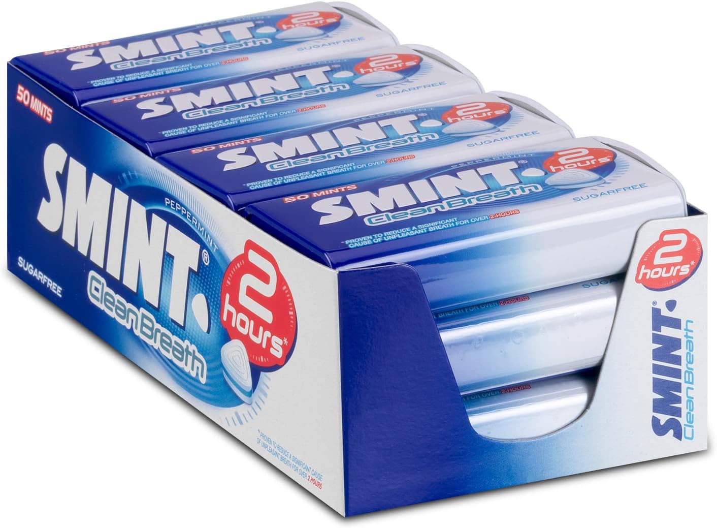 Breath Mints | Smint 2 Hours Clean Breath Peppermint | Pack of 12 Smint breath mints | Sugar Free Mints | Smint Mints | 14 Oz | 420 Gr