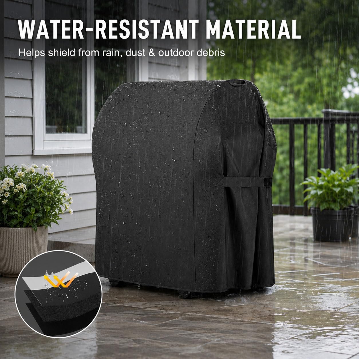 Funda Barbacoa para Enders Hyde 6 SIKR Turbo II 2025 2026+ | Cubierta Protectora Parrilla Gas | 210D Impermeable Antiviento Exterior | con 2 Asas Cordón Ajustable Cierre Autoadherente