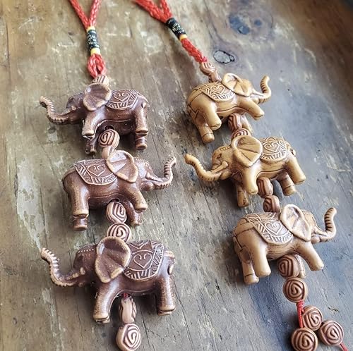 Miniatura 7 de Adorno colgante de elefante feliz, accesorios de espejo retrovisor, decoración de espejo de automóvil, decoraciones colgantes para espejo