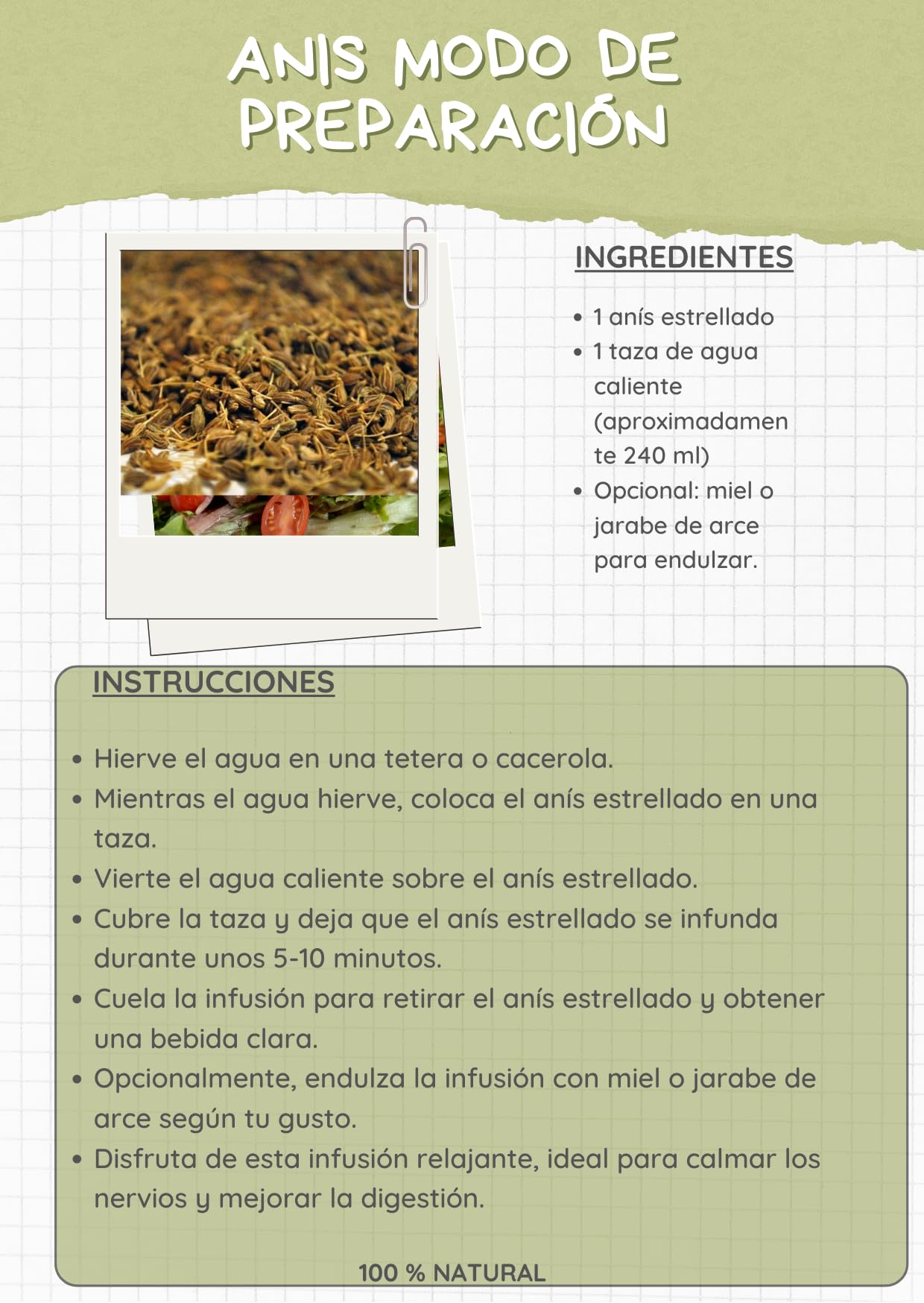 ANIS VERDE - Anis Estrellado - Anis Estrellado Entero - Anis en Grano - Anis - Anís - Estrellas de Anis - Anise - Grano de Anis - Te de Anis Verde - Anis en Granel - Infusiones Anis - Anis a Granel.