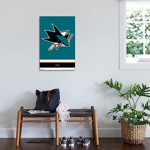 Miniatura 3 de Trends International NHL San Jose Sharks - Póster de pared con logotipo 21, 22.37 x 34.00 pulgadas, lienzo estirado