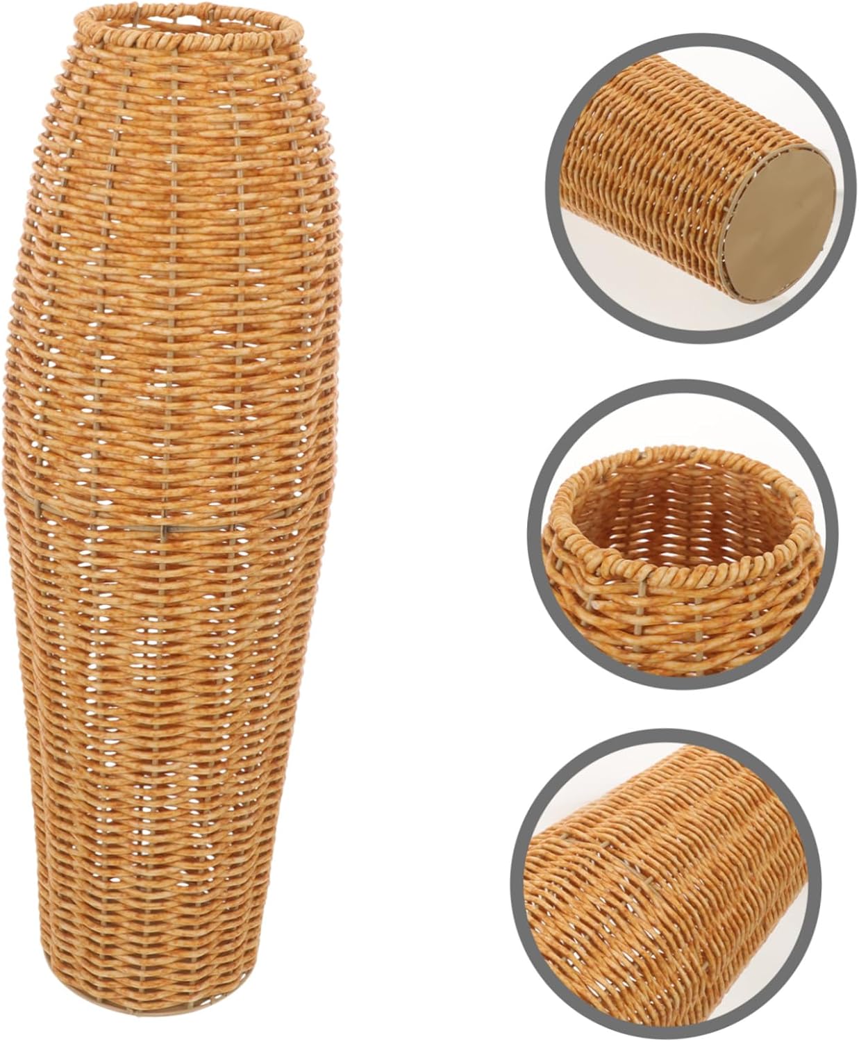 Imitation Rattan Basket Basket Office Decorative Vase Simple Office Decor Dining Table Artificial Ornaments vase Insert Craft Pot