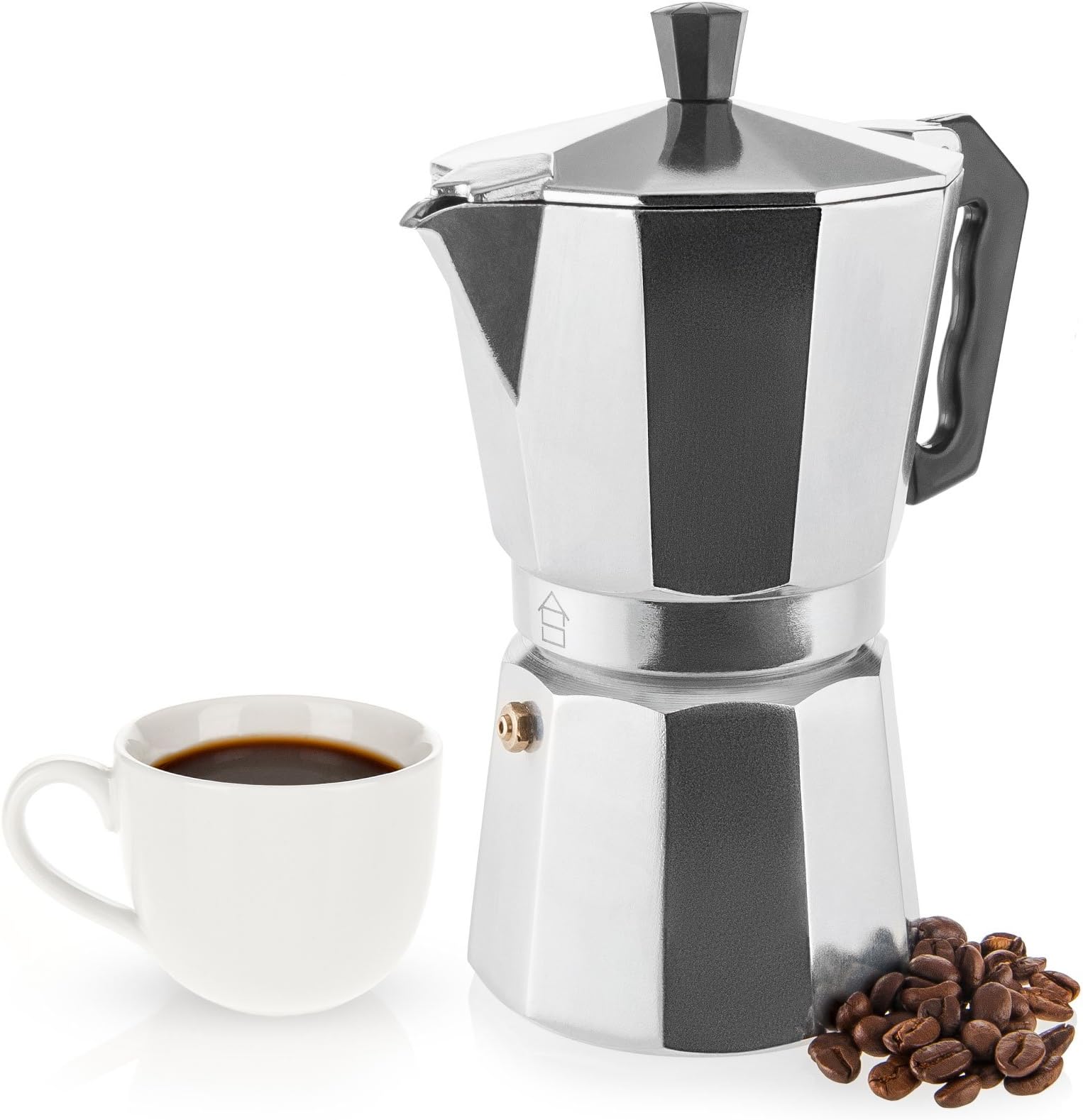 Savisto Espresso Maker - Italian Style Moka Pot - Traditional Stovetop Coffee Maker, Aluminium - Available in 3, 6 and 9 Cup Sizes