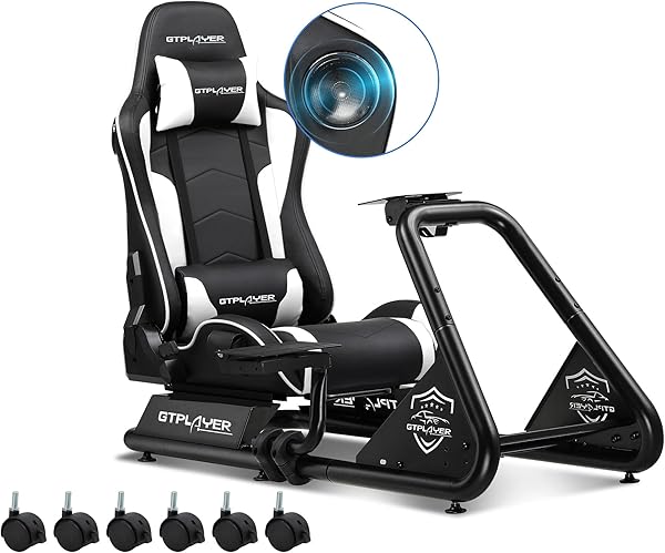 GTPLAYER Simulator Cockpit, SIM Racing Cockpit, rennsimulator lenkradständer mit Lautsprechern, Lenkrad und Pedalablage