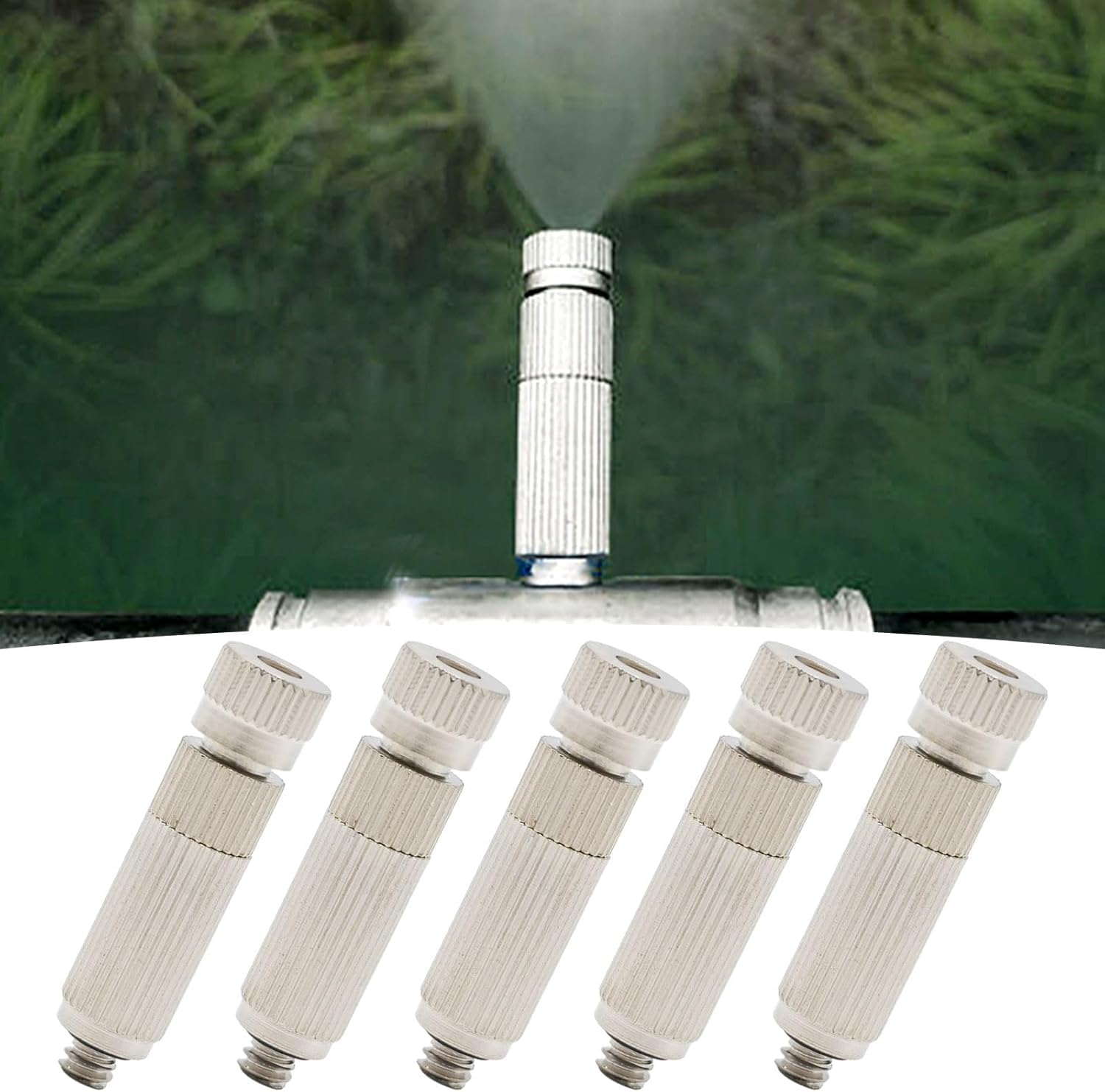 Buse de pulvérisation pour système de refroidissement (50 pièces) buse de pulvérisation anti-obstruction en acier inoxydable 10/24 UNC pour jardin de terrasse 0,15 mm de diamètre d'orifice en acier