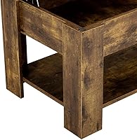 Vista 9 de Yaheetech Mesa de centro elevable con compartimento oculto y estante de almacenamiento, mesas centrales para sala de estar, oficina, sala