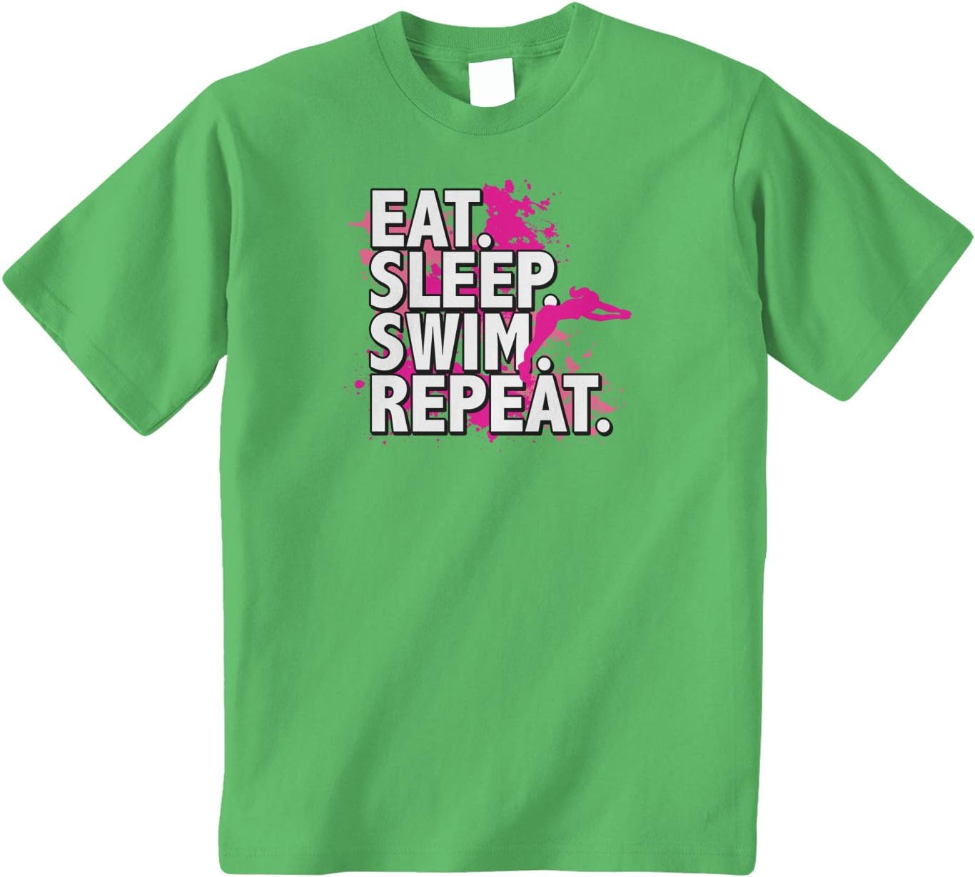 Threadrock Big Girls' Eat Sleep Swim Repeat Youth T-Shirt