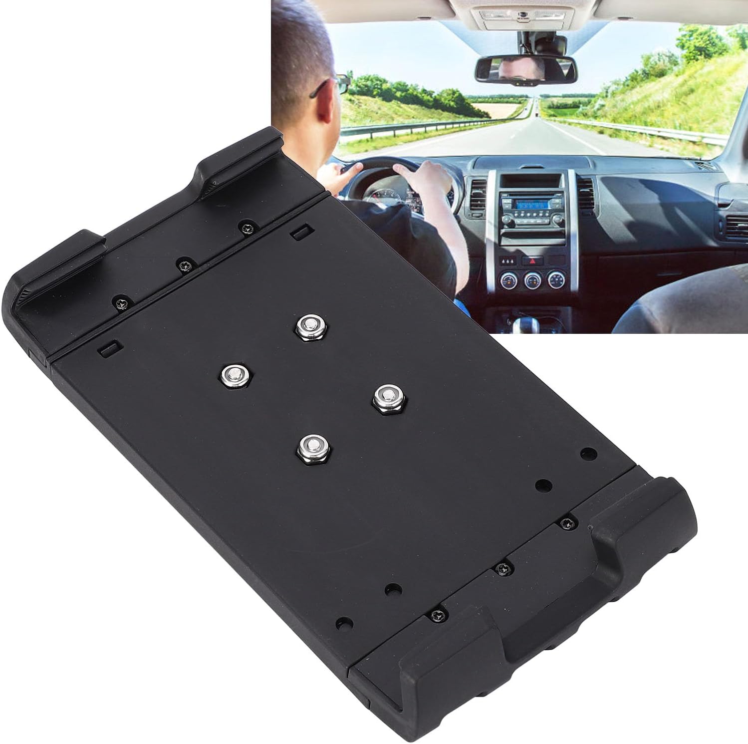 Universal Car Tablet Mount with Shake, Unidirectional Stretching for 8 14 Inch Tablets, Scratch, Installation on Flat Surfaces