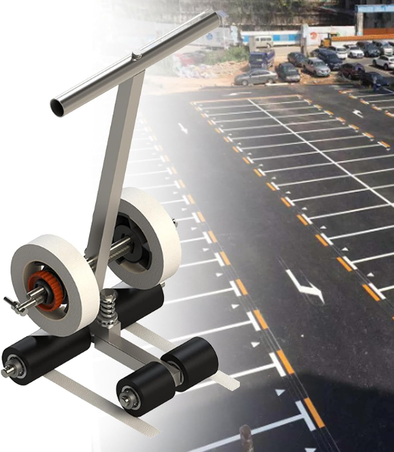 Tape Bonding Machine, Manual Tape Applicator, Adjustable Handle Height, Used for Floor Marking, Decoration Protection and Laying,a (A)