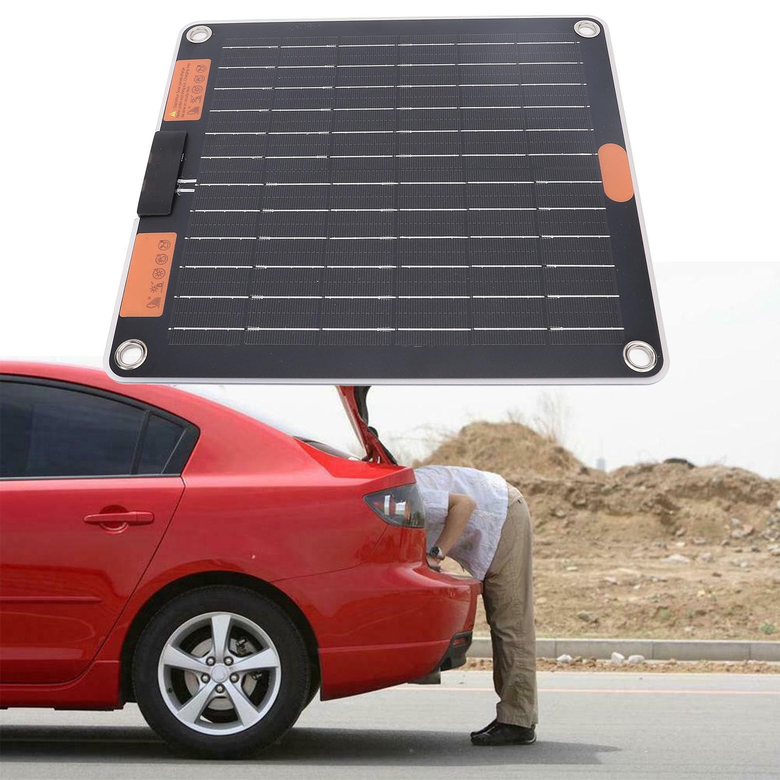 HEEPDD Pannello Solare Portatile Caricabatterie Monocristallino Bifacciale 20W 5V 2A Uscita Doppia Tipo C Ultra Sottile 13,4 X 8,5 Pollici Leggero per gli Appassionati di attività all'aperto da