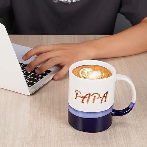 Vista 41 de Taza de café de béisbol, regalo de Navidad novedoso para hombres, mujeres, todos los amantes del deporte, 14 onzas, color blanco