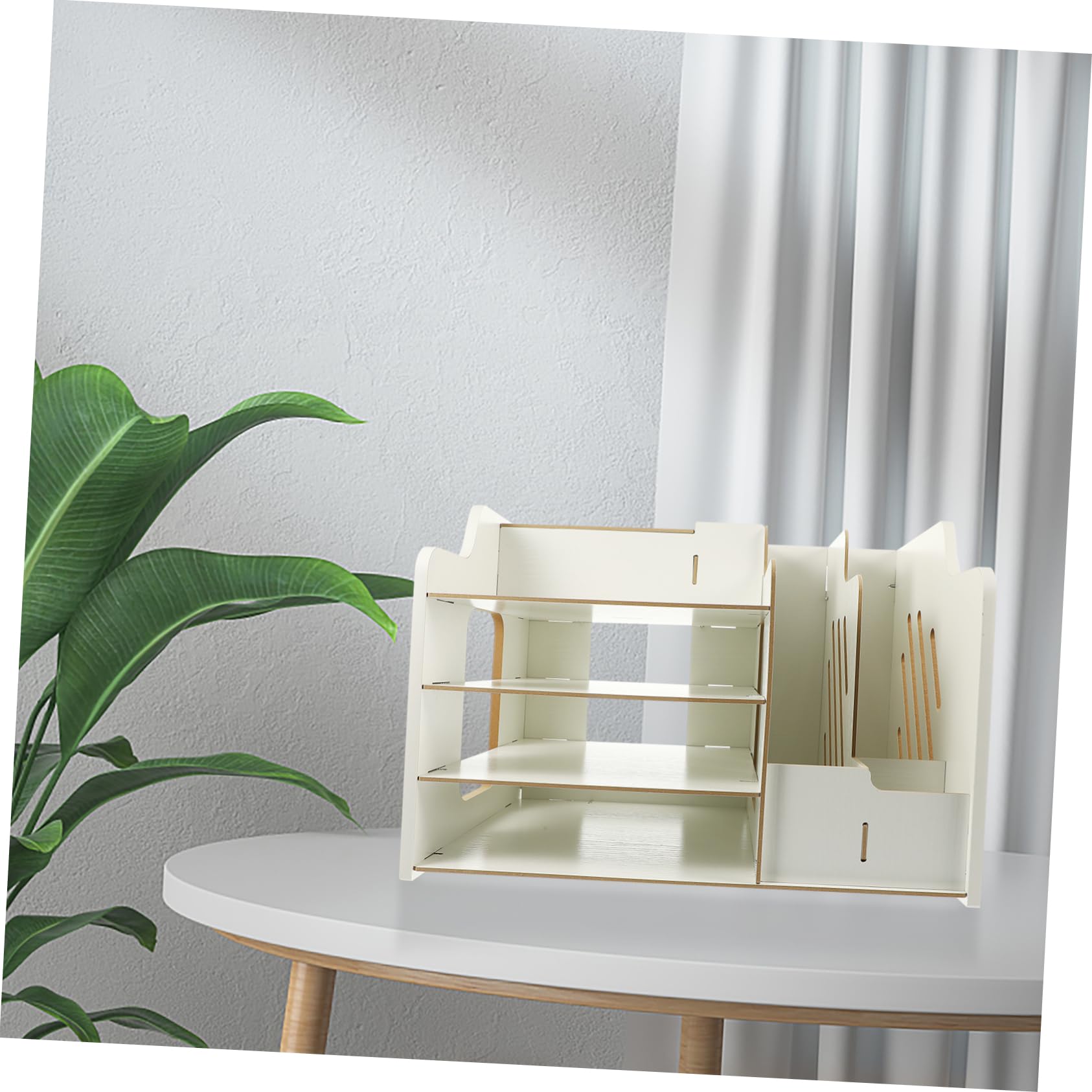 Organizador de Escritorio Multiusos Cajón, Tablero de Densidad Blanco | Compartimentos Versátiles y Diseño Moderno, Decoracion Colegio, para Mesa de Profesores y Aula Escolar