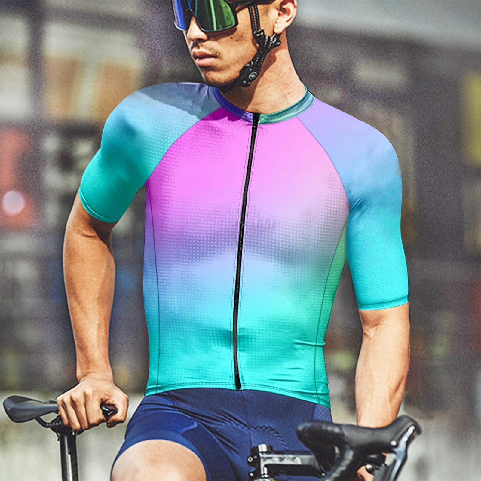 Maillots de Cyclisme pour Hommes et Femmes, Manches Courtes, Fermeture éclair complète avec Poches, nom d'équipe personnalisé, Logo de Votre nom, vêtements de Cyclisme, Maillot de vélo