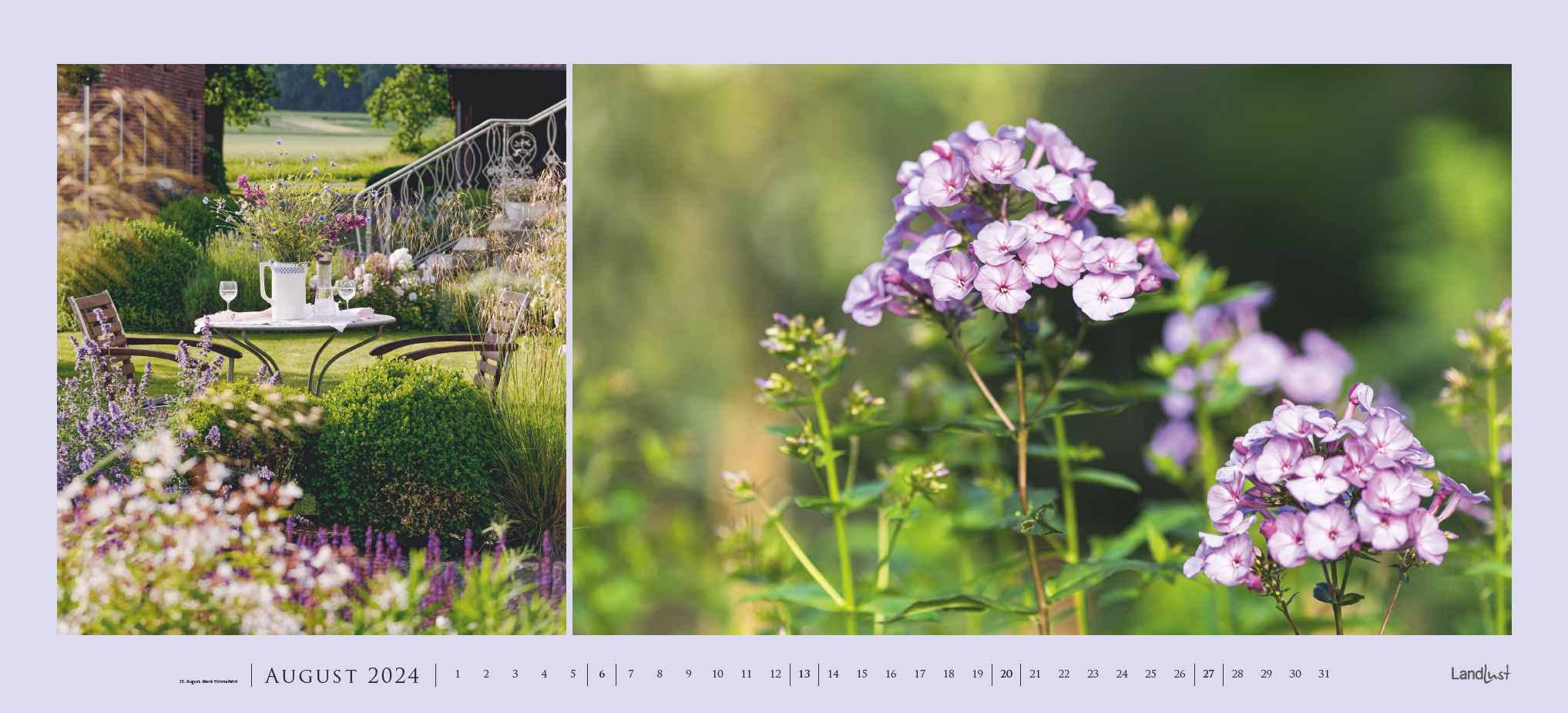 Landlust Panorama: Garten-Kontraste 2024 Wand-Kalender - Panorama-Kalender - Fotografie - Gartenkalender 110x50