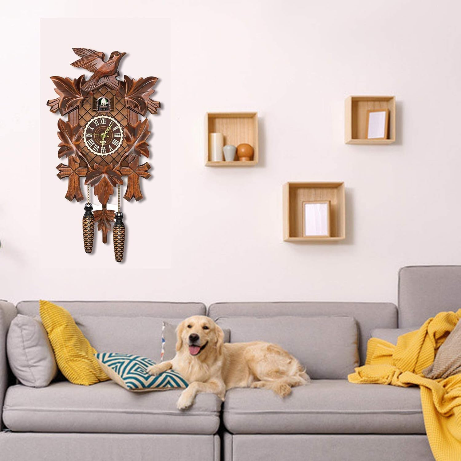 Zegar Z Kukułką, Retro Drewniany Zegar ścienny, Dom Swinging Cuckoo Wall Clock, Budzik Do Salonu, Biura, Gabinetu, Sypialni, Hotel, A