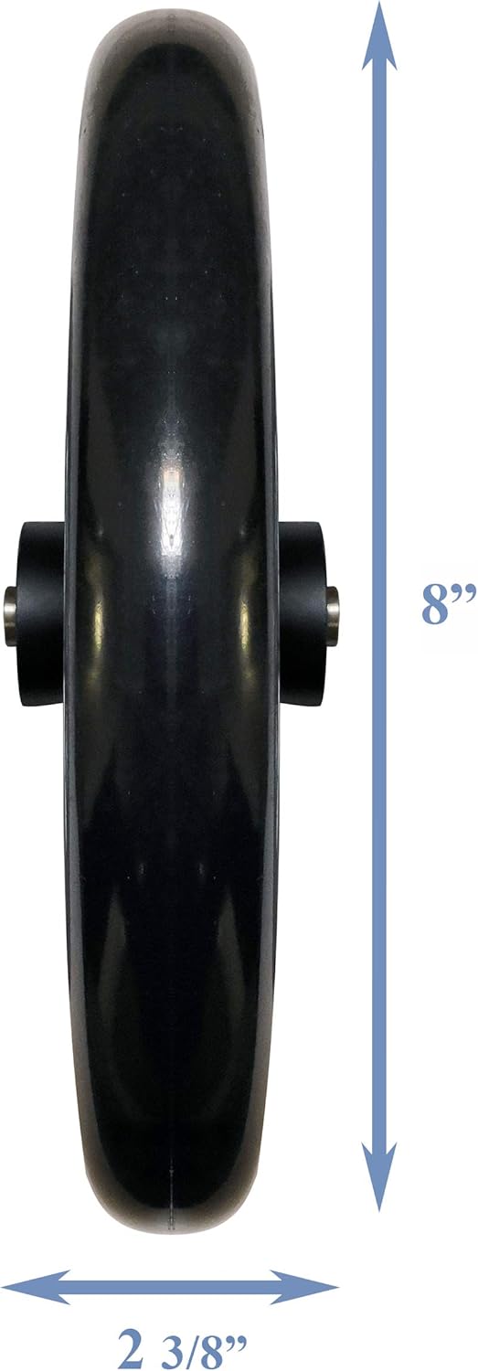 Tuffcare Caster Wheel, Hard Rubber Tire, 8" x 1"- 2 3/8" Hub Width; Fits Most Sunrise, Medline, Drive, Invacare, E&J, Guardian, ALCO & Other Manual Wheelchairs (Black, 7/16" Axle, Wide Hub) One Pair : Health & Household