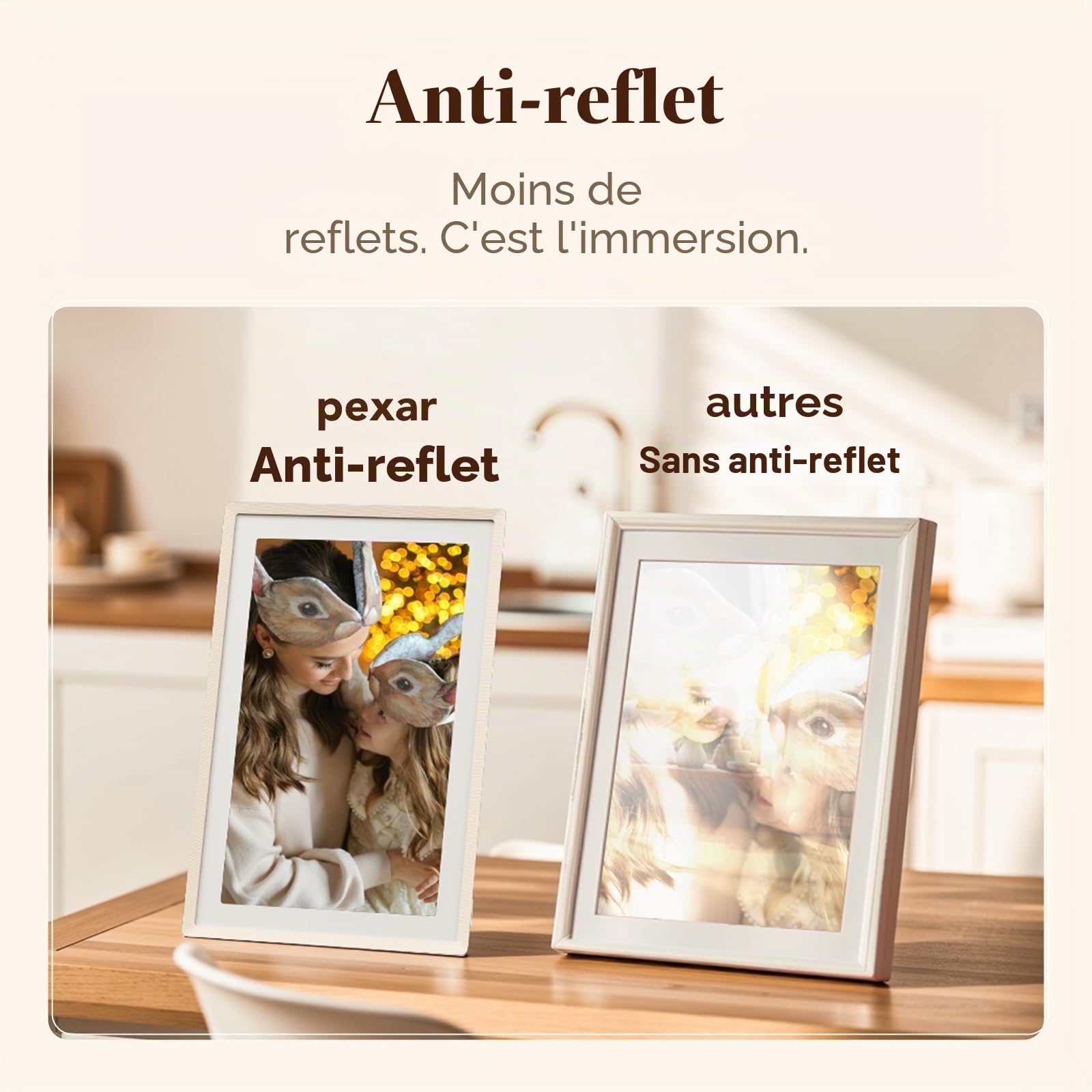 pexar cadre photo numérique 2K (développé par Lexar), écran tactile IPS antireflet de 11 pouces, cadre photo numérique Wi-Fi avec 32Go de stockage pour offrir, partager photos via l'application Frameo