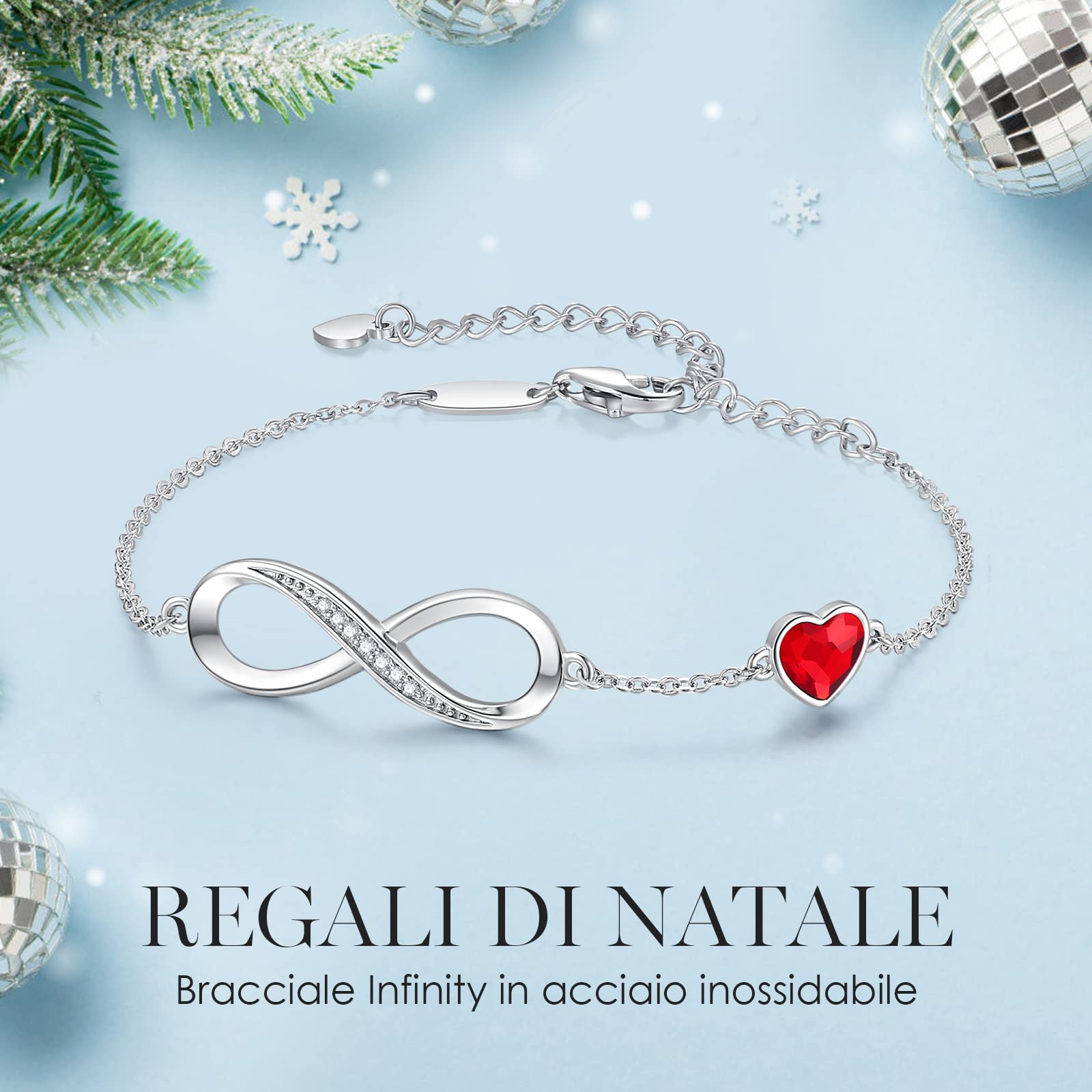 LOUISA SECRET Bracciale Donna Argento 925 Braccialetto Infinito Bracciali Cuore Gioielli Regalo Natale Compleanno Festa Della Mamma per Moglie Amiche Amica