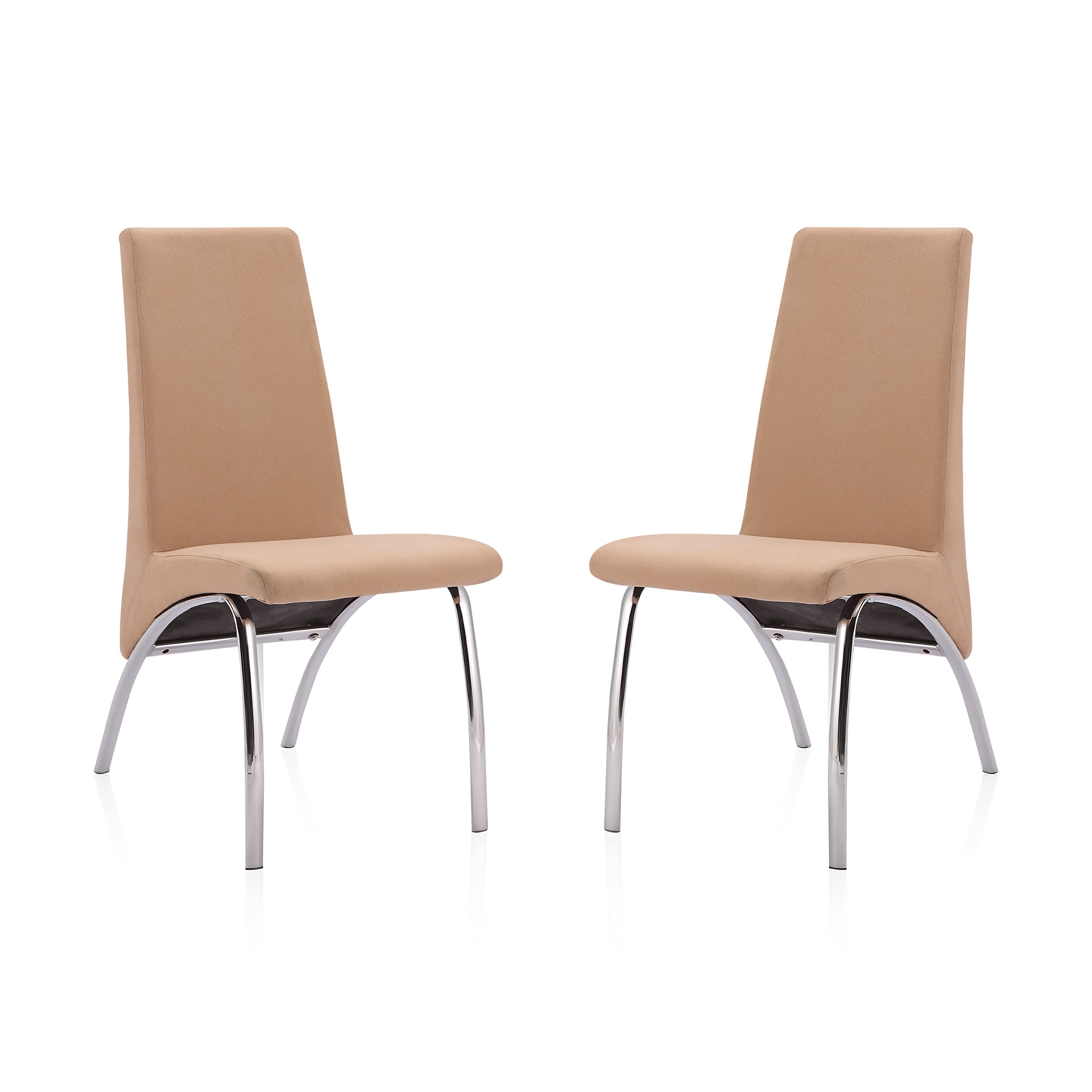 duehome | Pack 2 Sillas de Comedor, Sillas Salon, Modelo Lise, Acabado en Tejido Beige, Medidas: 44 cm (Ancho) x 61 cm (Largo) x 95 cm (Alto)