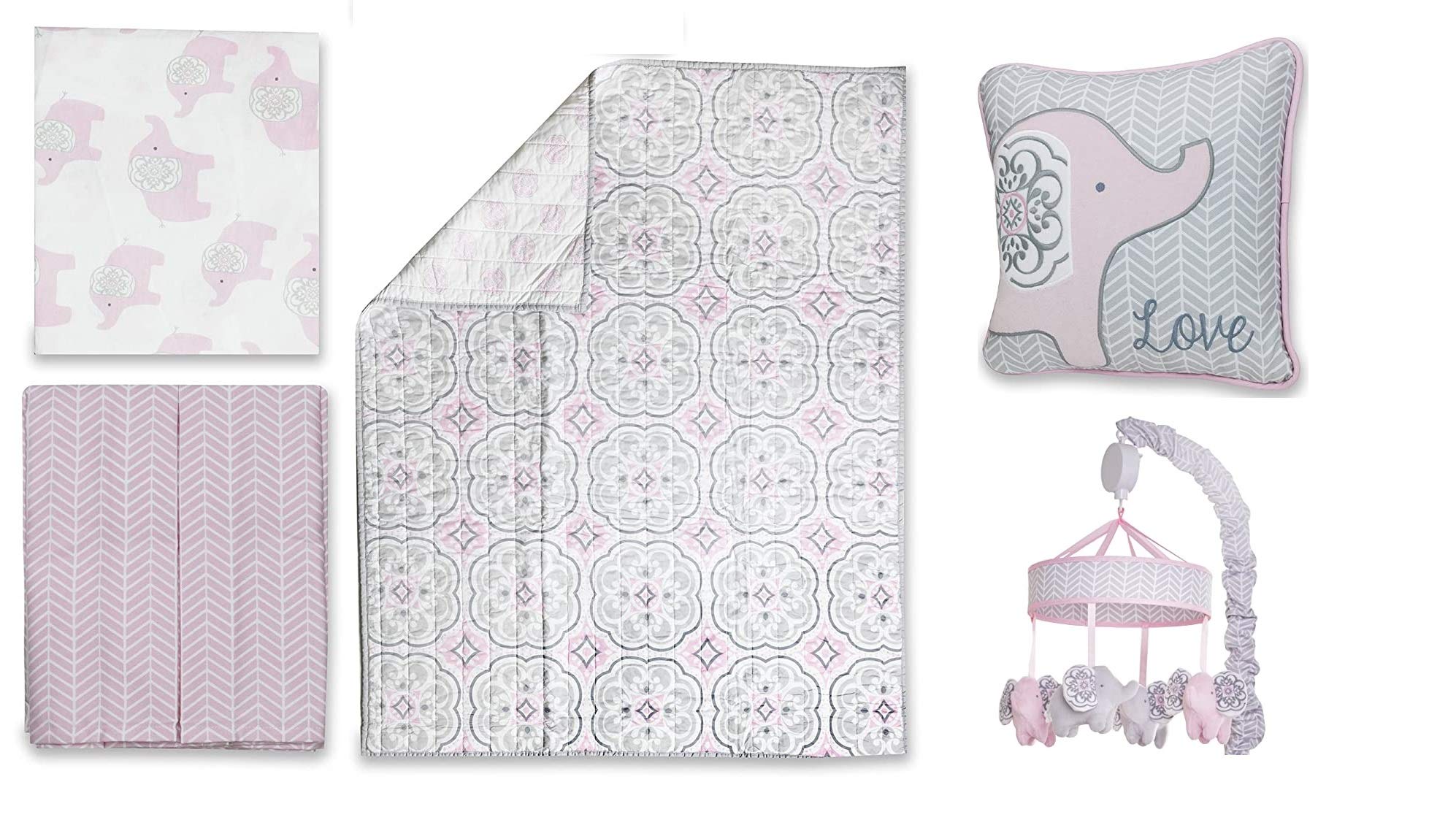 Pink Wendy Bellissimo Crib Set Wendy Bellissimo Crib Skirt (teal