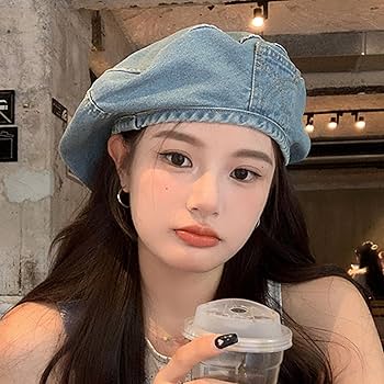Amazon.co.jp: エレガントなデニムベレー帽女性用ソフトボンネット帽子