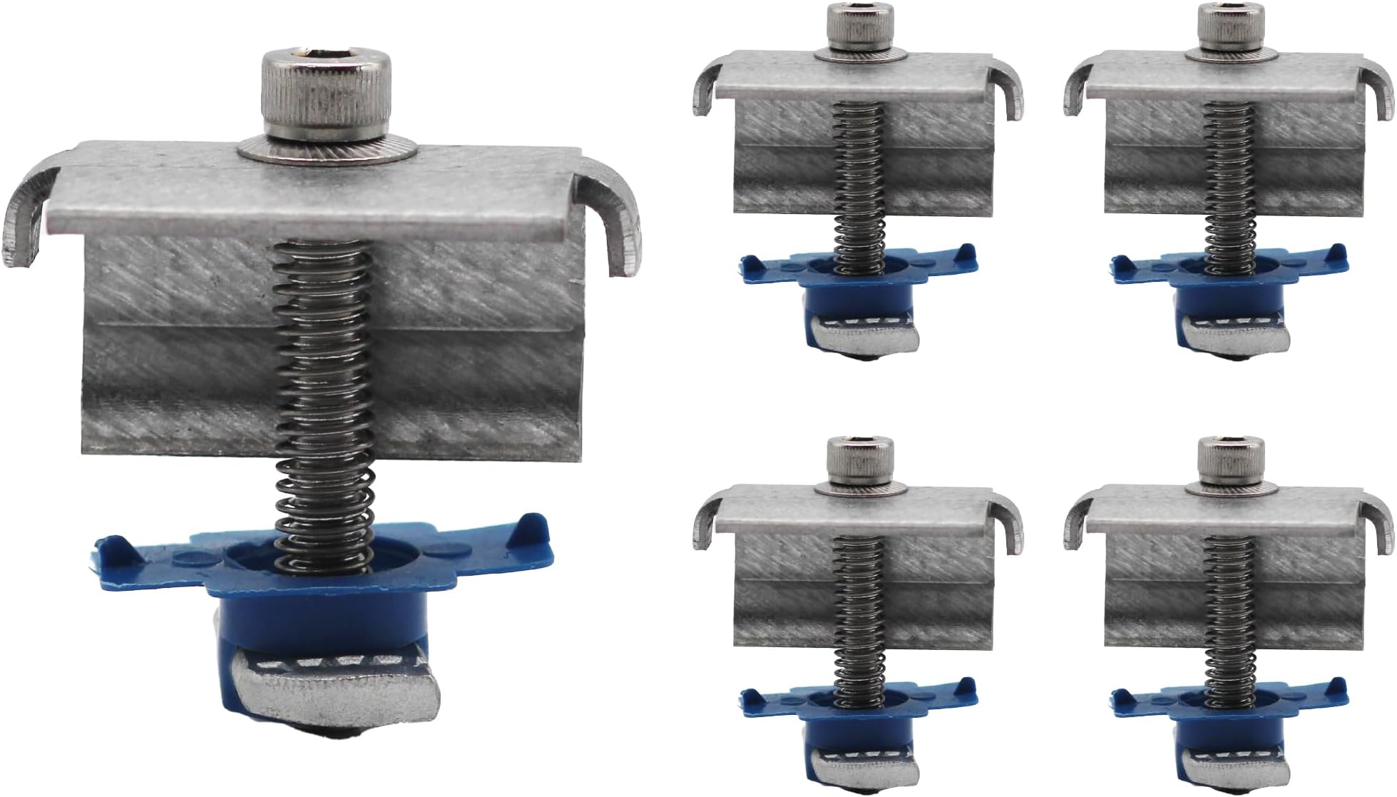 SPEC158-5PK Solar Panel End Clamps for 1-5/8 in. Steel Strut Channel, Solar Panel Kit with End Clamps and Cone Nuts for Mounting Solar Panels, Pack of 5