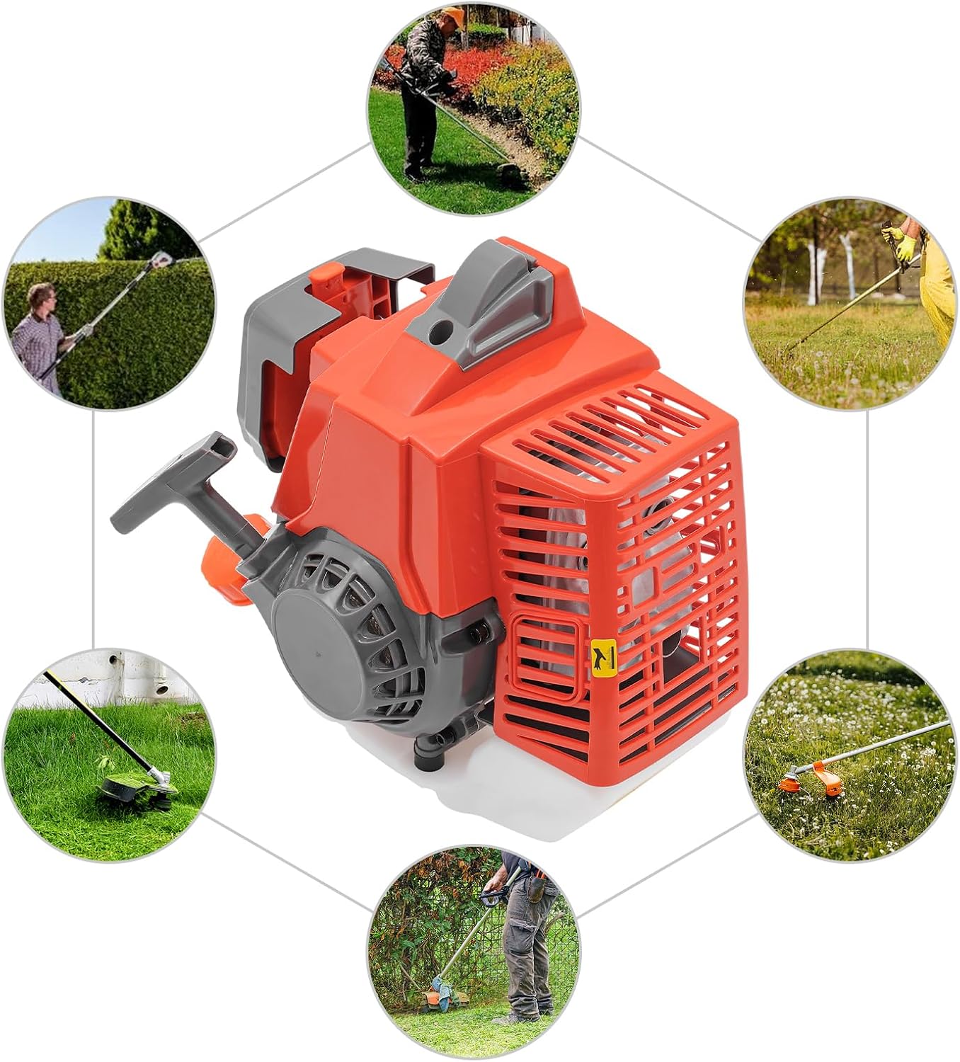 63.3CC 2-Stroke Gasoline Engine 2.2KW 7500RPM Hand-Pull Start Lightweight Portable for Power Tools and Machinery