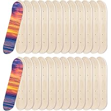 26 Pcs Blank Skateboard Wooden Decks Bulk 17 x 5 Inch 7 Ply Double Tail Maple Skateboard Light Decks Mini Skate for Replacement Painting Decoration for Beginner Kid