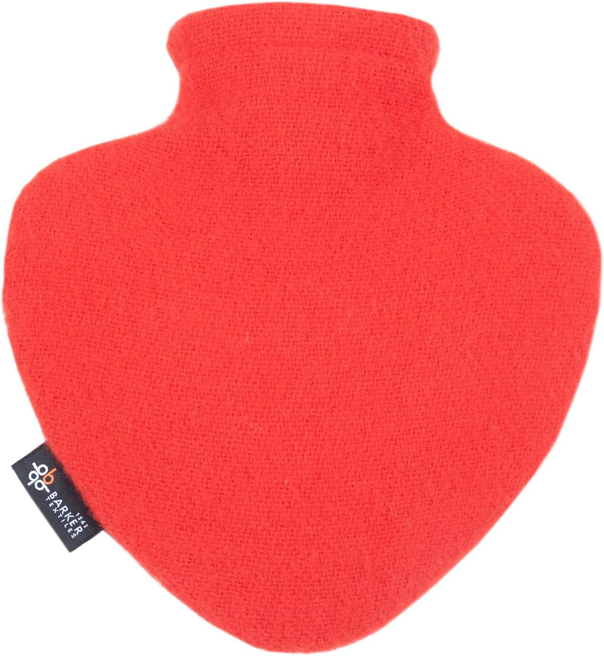 Red Heart Shaped Hot Water Bottle with Barker Textile 100% Wool Cover, Fashy Heart Shape Water Bottle 0.7L
