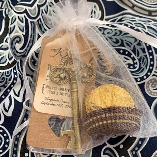 Vista 31 de 100 Pcs Gift Organza Bags 5x7 Inch Gold Drawstrings Sheer Fabric Pouch for Jewelry Baby Shower Christmas Party Favors Wedding Kids Men Teenage