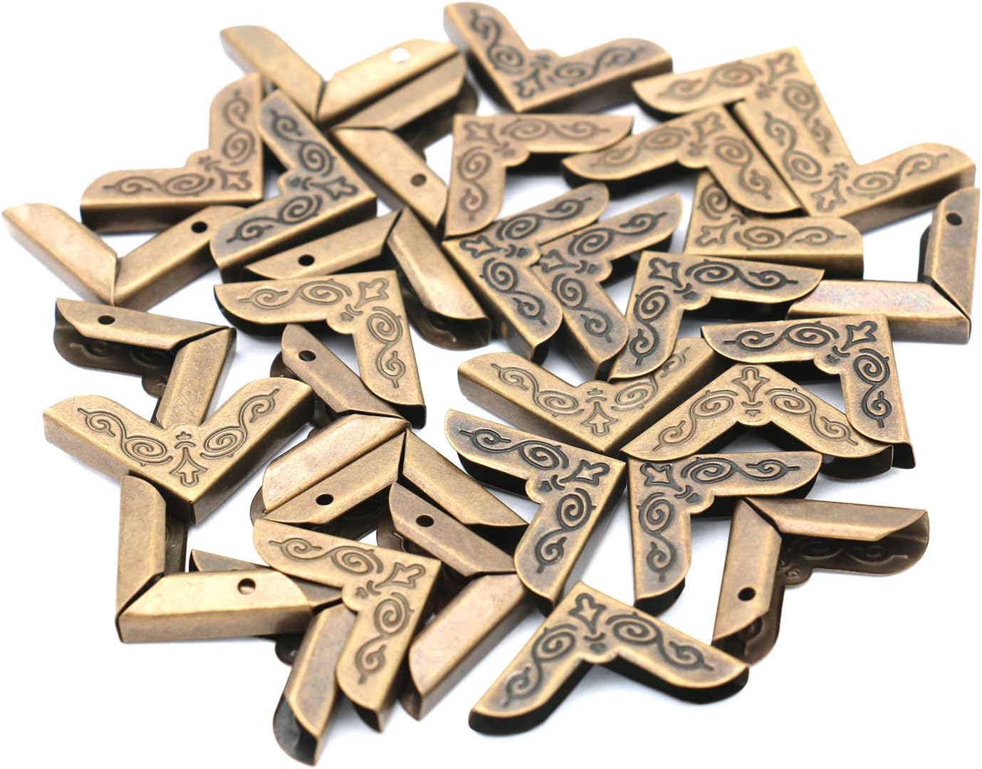 Anmeilexst 32 Pcs Bronze Metal Book Corner, Albums, Books, Notebooks, Scrapbooks, Folders, Etc, Corner Protector.