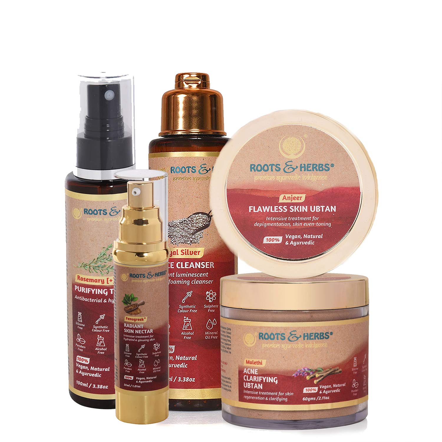 ROOTS AND HERBS ROYAL FACE WASH, MULETHI FACE KIT, ROSEMARY TONER, FENUGREEK MOISTURISER-image-6