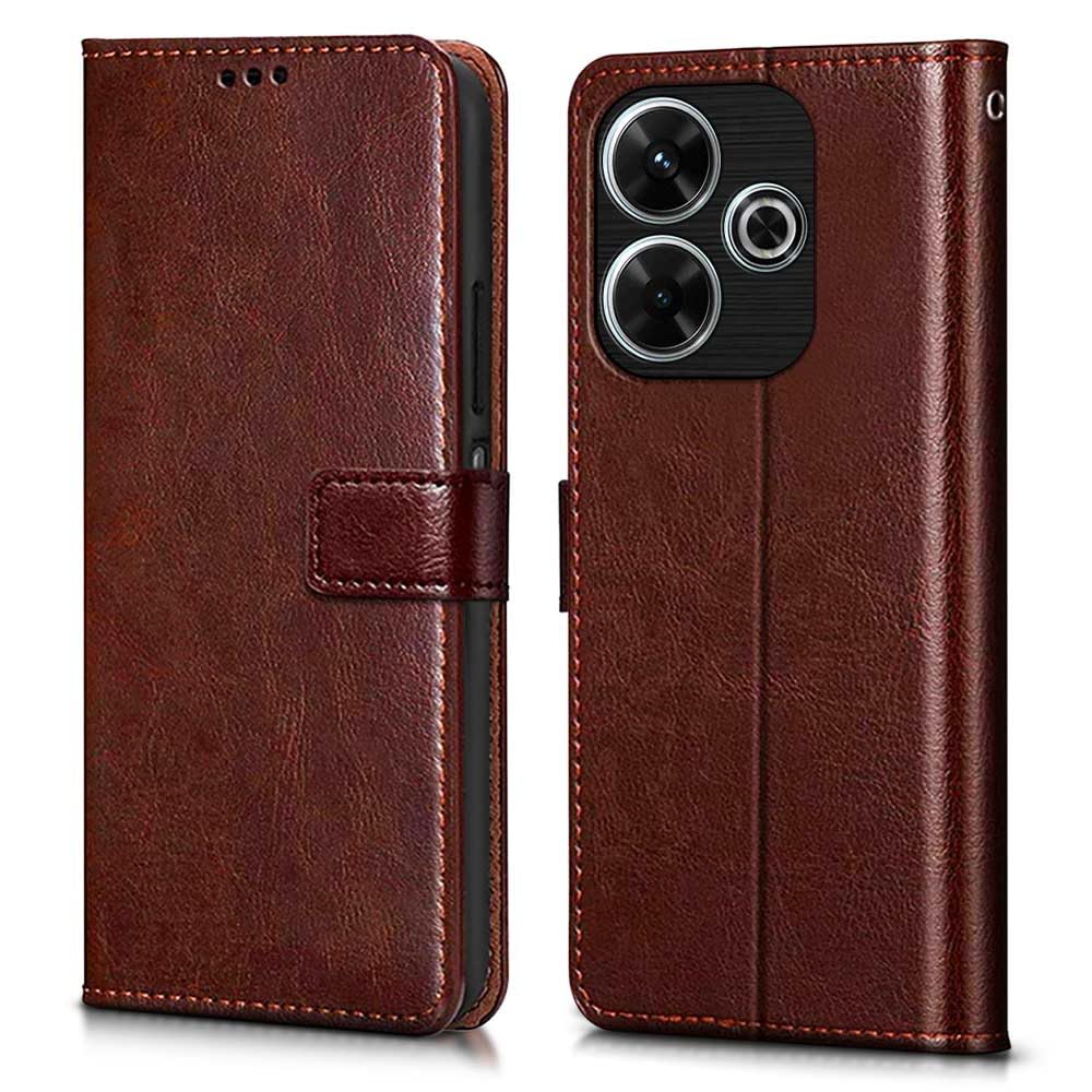 WOW IMAGINE Shock Proof Flip Cover Back Case Cover for Mi Redmi 13 5G | Poco M6 Plus 5G (Flexible | Leather Finish | Card Pockets Wallet & Stand | Chestnut Brown) (B0D9BFNQP2) Amazon Price History, Amazon Price Tracker